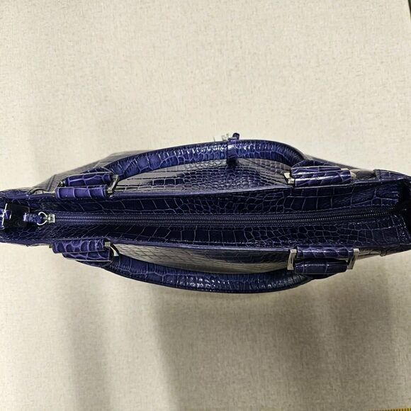 Etienne Aigner Purple Leather Croc Embossed Crossbody Bag Colorful Y2K - Picture 6 of 16